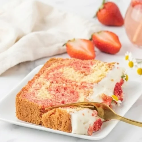 Strawberry Vanilla Marble Cake