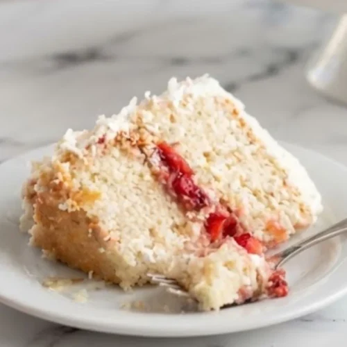 Strawberry Filled Vanilla Cake Recipe