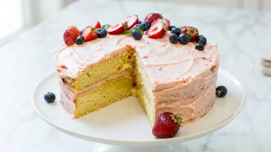 Vanilla Cake With Strawberry
